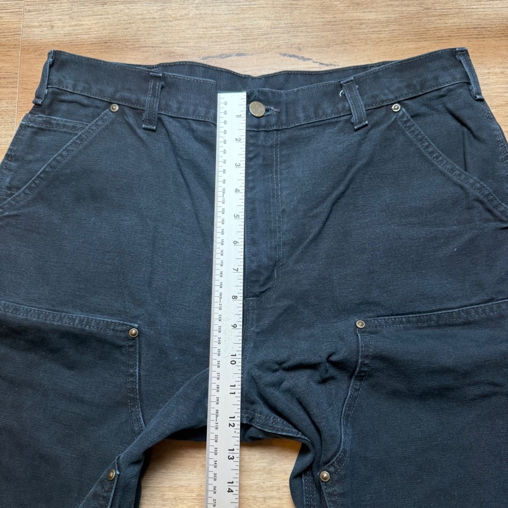 Vintage Carhartt B01 Pants Mens 34x31 Faded Black Double Knee Canvas Dungaree - Picture 9 of 12